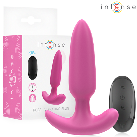 INTENSE - ROSS ANAL PLUG 10 VIBRAÇÕES ROSA CONTROLE REMOTO